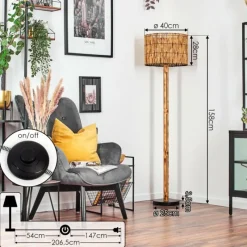 Luminaires Scandinaves-hofstein Cando Lampadaire Écru, Noir, 1 lumière