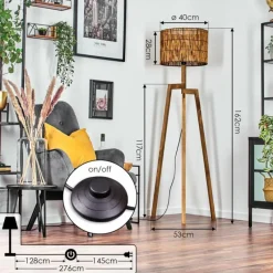 hofstein Cando Lampadaire, Liseuse Écru, 1 lumière