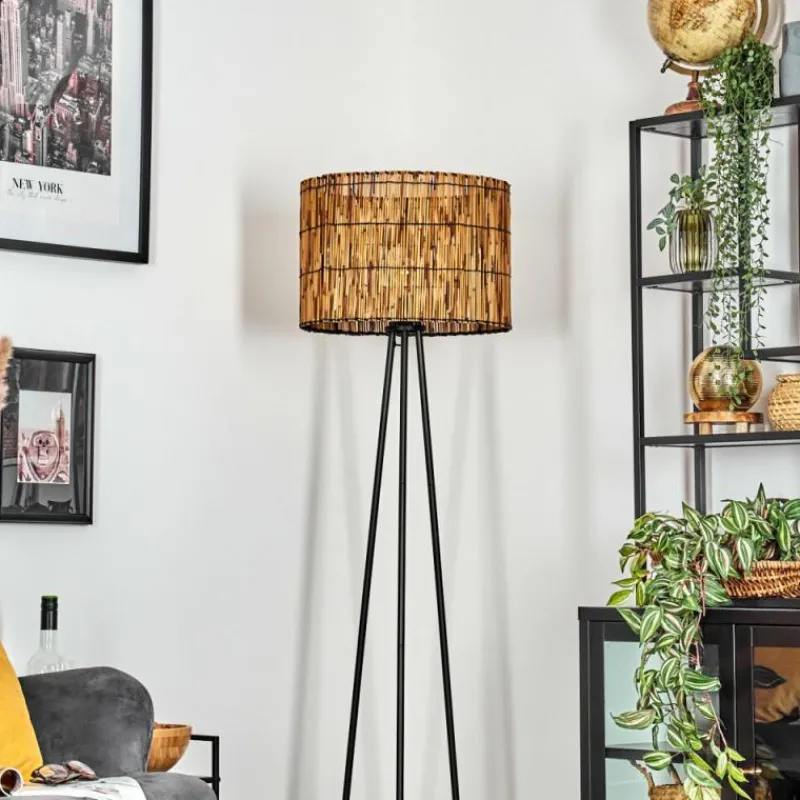 Style Boho-Chic-hofstein Cando Lampadaire, Liseuse Noir, 1 lumière