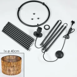 Style Boho-Chic-hofstein Cando Lampadaire, Liseuse Noir, 1 lumière