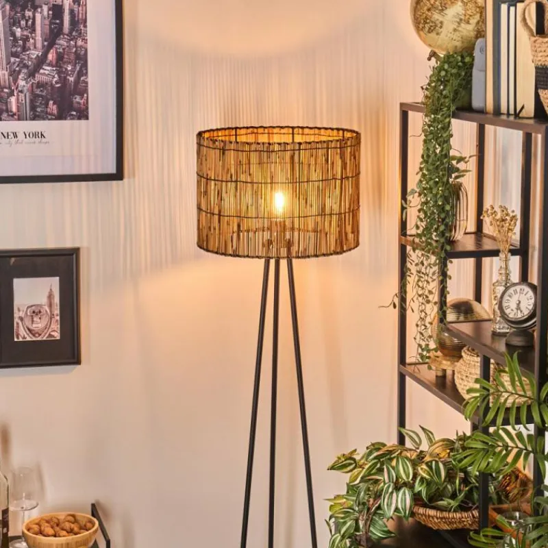 Style Boho-Chic-hofstein Cando Lampadaire, Liseuse Noir, 1 lumière