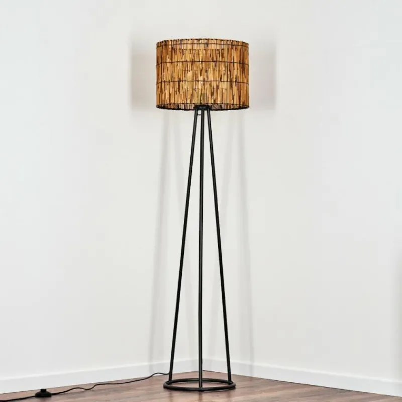 Style Boho-Chic-hofstein Cando Lampadaire, Liseuse Noir, 1 lumière