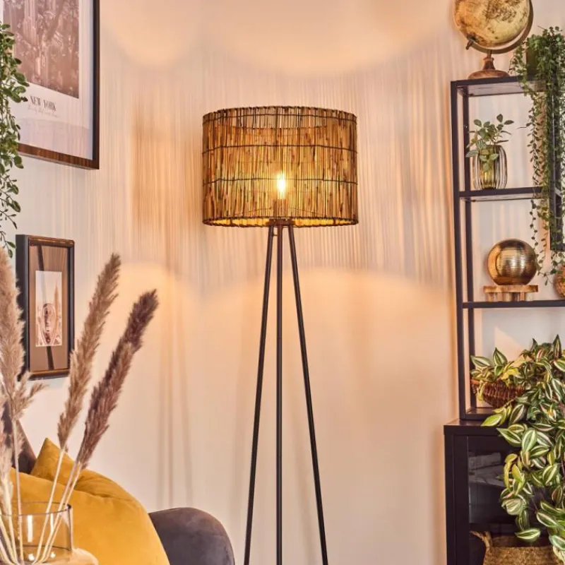 Style Boho-Chic-hofstein Cando Lampadaire, Liseuse Noir, 1 lumière