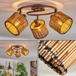 Luminaires Scandinaves-hofstein Cando Plafonnier Noir, 3 lumières