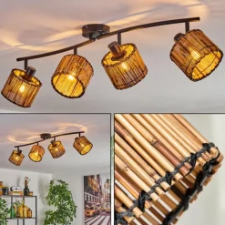 Luminaires Scandinaves-hofstein Cando Plafonnier Noir, 4 lumières