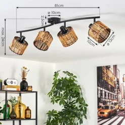 Luminaires Scandinaves-hofstein Cando Plafonnier Noir, 4 lumières