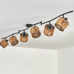 hofstein Cando Plafonnier Noir, 6 lumières