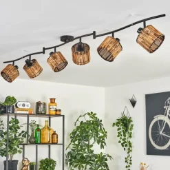 hofstein Cando Plafonnier Noir, 6 lumières