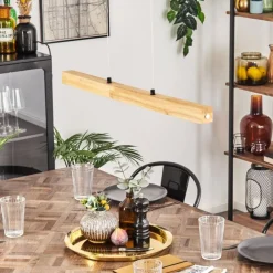 Luminaires Scandinaves-hofstein Carbellino Suspension LED Écru, Noir, 1 lumière