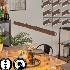 Luminaires Scandinaves-hofstein Carbellino Suspension LED Brun foncé, Noir, 1 lumière