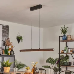 Luminaires Scandinaves-hofstein Carbellino Suspension LED Brun foncé, Noir, 1 lumière