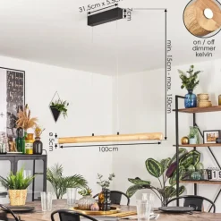 Luminaires Scandinaves-hofstein Carbellino Suspension LED Écru, Noir, 1 lumière