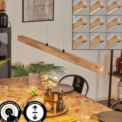 Luminaires Scandinaves-hofstein Carbellino Suspension LED Écru, Noir, 1 lumière