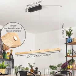 Luminaires Scandinaves-hofstein Carbellino Suspension LED Écru, Noir, 1 lumière