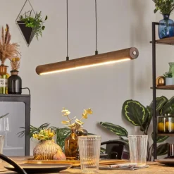 Luminaires Scandinaves-hofstein Carbellino Suspension LED Brun foncé, Noir, 1 lumière