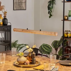 Luminaires Scandinaves-hofstein Carbellino Suspension LED Écru, Noir, 1 lumière