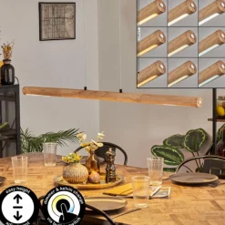 Luminaires Scandinaves-hofstein Carbellino Suspension LED Écru, Noir, 1 lumière