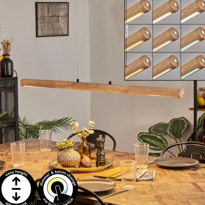 Luminaires Scandinaves-hofstein Carbellino Suspension LED Écru, Noir, 1 lumière