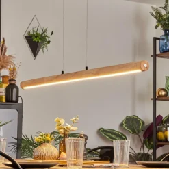 Luminaires Scandinaves-hofstein Carbellino Suspension LED Écru, Noir, 1 lumière