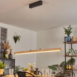 Luminaires Scandinaves-hofstein Carbellino Suspension LED Écru, Noir, 1 lumière