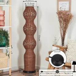 Luminaires Scandinaves-hofstein Cardeira Lampadaire Noir, 4 lumières