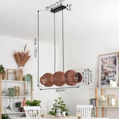 hofstein Cardeira Suspension, Suspension Noir, 3 lumières