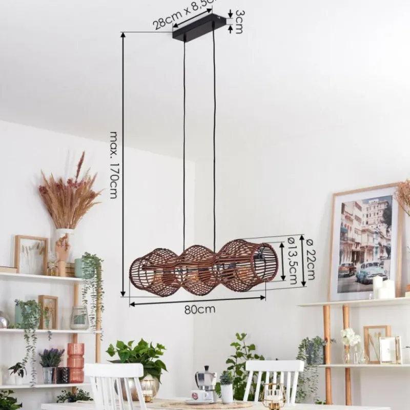 hofstein Cardeira Suspension, Suspension Noir, 3 lumières