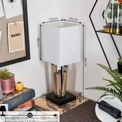 Lampes En Tissu-hofstein Caren Lampe de bureau, Lampe à poser Écru, Noir, 1 lumière