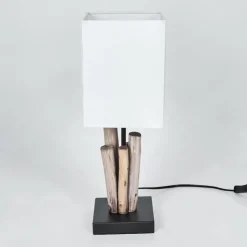 Lampes En Tissu-hofstein Caren Lampe de bureau, Lampe à poser Écru, Noir, 1 lumière