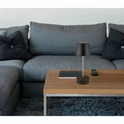 Luminaires Globo Lighting Carlos Lampe à poser LED Chrome, Noir, 1 lumière* Lampes À Poser