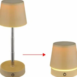 Luminaires Globo Lighting Carlos Lampe à poser LED Chrome, Sable, 1 lumière* Éclairage Led