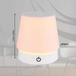 Luminaires Globo Lighting Carlos Lampe à poser LED Chrome, Blanc, 1 lumière* Éclairage Led