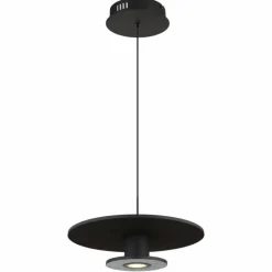 Lampes En Tissu-Luminaires Globo Lighting Carter Suspension LED Noir, 1 lumière