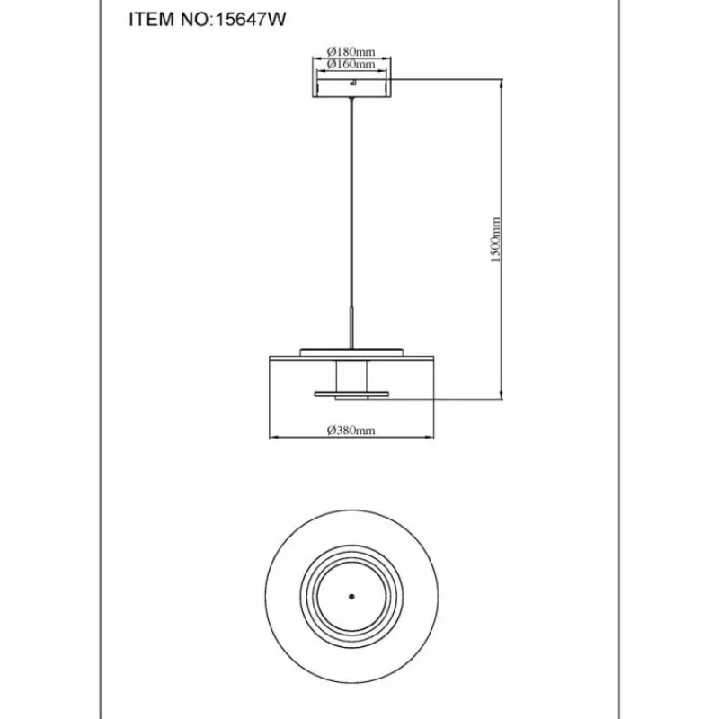 Lampes En Tissu-Luminaires Globo Lighting Carter Suspension LED Blanc, 1 lumière