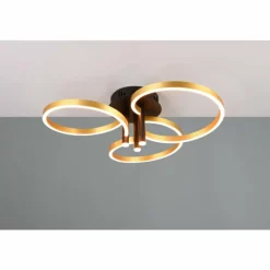 Lampes Dorées-Luminaires Trio Caruso Plafonnier LED Noir doré, 1 lumière