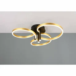 Lampes Dorées-Luminaires Trio Caruso Plafonnier LED Noir doré, 1 lumière