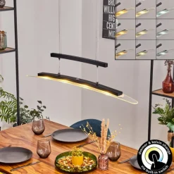 hofstein Casalino Suspension LED Noir, Transparent, 1 lumière