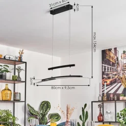 hofstein Casalino Suspension LED Noir, Transparent, 1 lumière