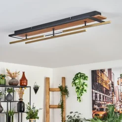 hofstein Cascada Plafonnier LED Laiton, Écru, Noir, 1 lumière