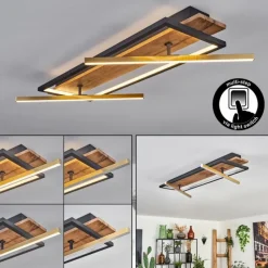 hofstein Cascada Plafonnier LED Laiton, Écru, Noir, 1 lumière