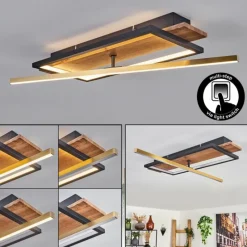 hofstein Cascada Plafonnier LED Laiton, Écru, Noir, 1 lumière