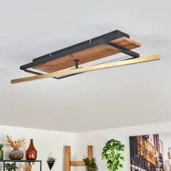 hofstein Cascada Plafonnier LED Laiton, Écru, Noir, 1 lumière