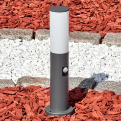 hofstein Caserta Borne lumineuse, Eclairage de chemin Anthracite, 1 lumière, Détecteur de mouvement