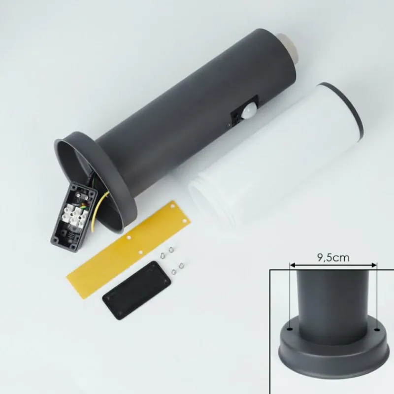 hofstein Caserta Borne lumineuse, Eclairage de chemin Anthracite, 1 lumière, Détecteur de mouvement