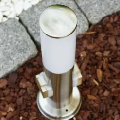 hofstein Caserta Borne lumineuse, Lampadaire, Eclairage de chemin Acier inoxydable, 1 lumière