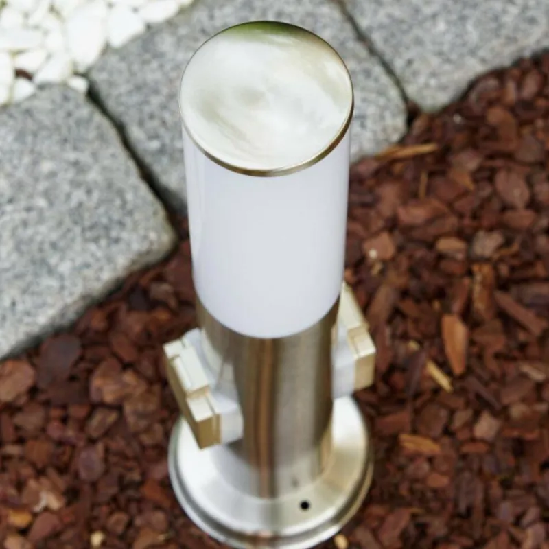 hofstein Caserta Borne lumineuse, Lampadaire, Eclairage de chemin Acier inoxydable, 1 lumière