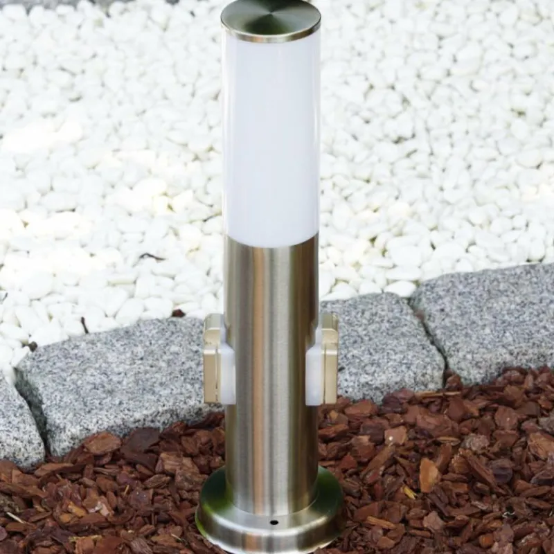 hofstein Caserta Borne lumineuse, Lampadaire, Eclairage de chemin Acier inoxydable, 1 lumière