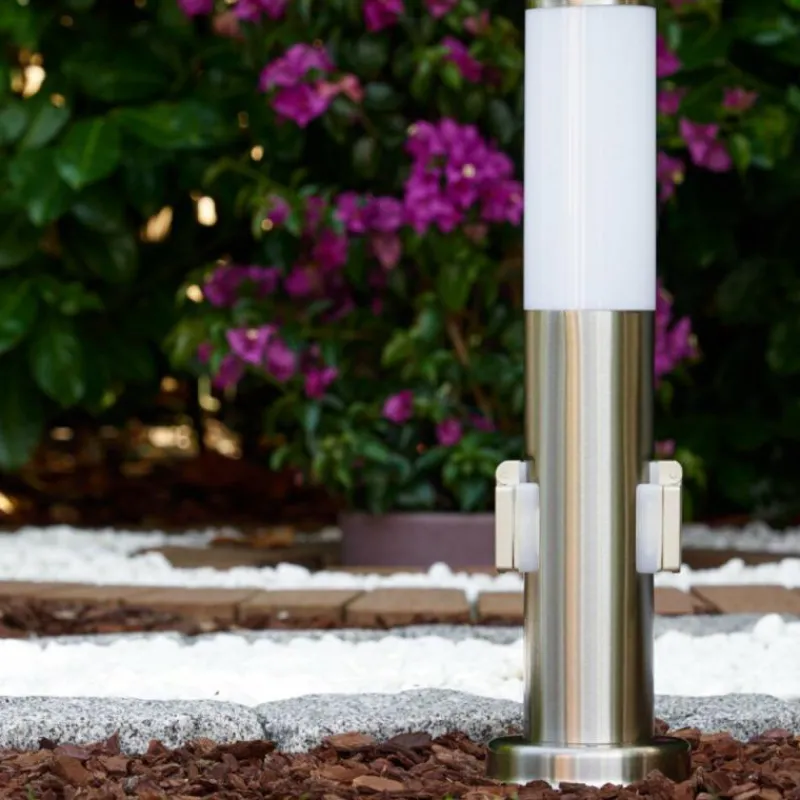 hofstein Caserta Borne lumineuse, Lampadaire, Eclairage de chemin Acier inoxydable, 1 lumière