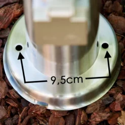 hofstein Caserta Lampadaire, Eclairage de chemin Acier inoxydable, 1 lumière