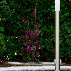 hofstein Caserta Lampadaire, Eclairage de chemin Acier inoxydable, 1 lumière